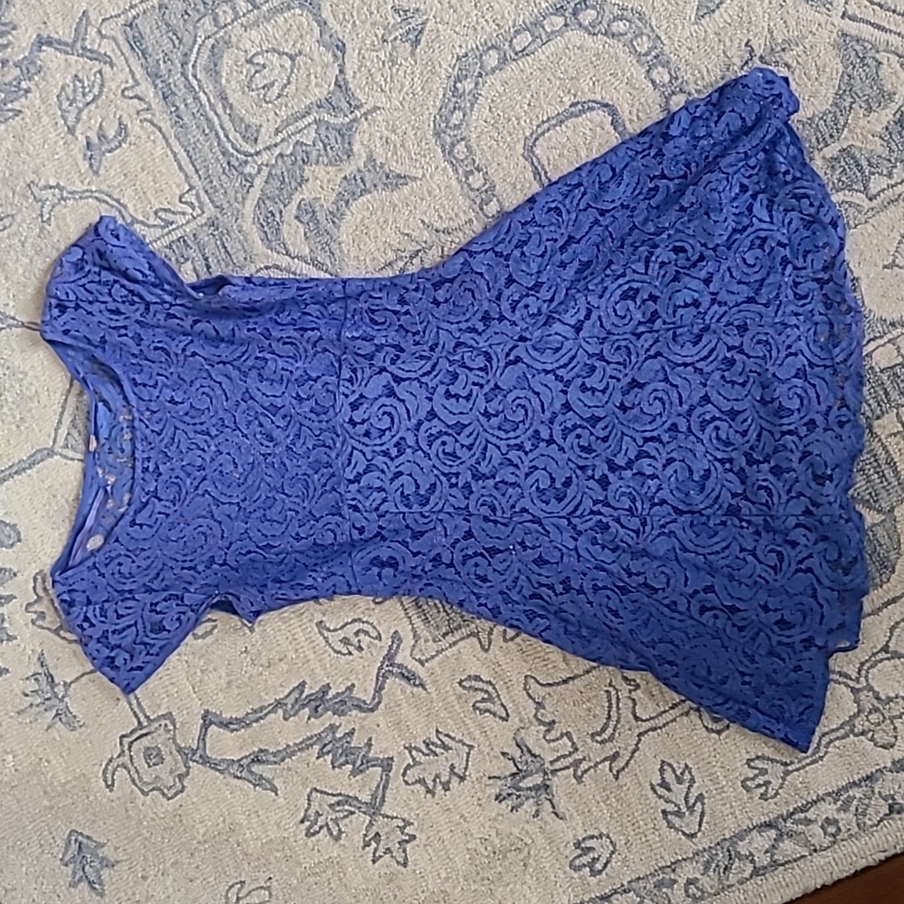 Free People Lilac Lavender Purple Blue Lace mini dress sz 6
